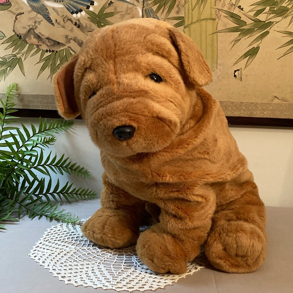 Realistic Large Shar Pei Dog Stuffed Animal Plush